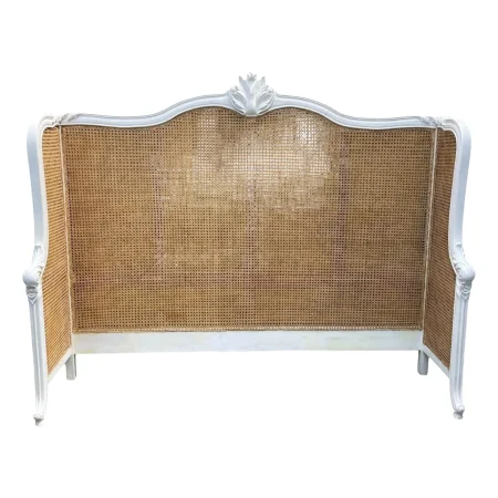 French Regency King Cane Headboard – White Mahogany Wraparound