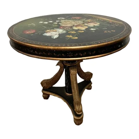 Antique Regency Mache Pedestal Table