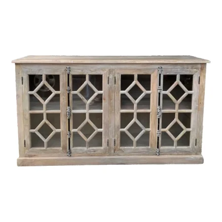 Coastal Driftwood Glass Door Credenza