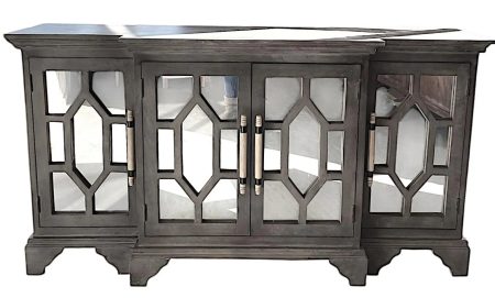 Coastal Gray Mirror Door Credenza