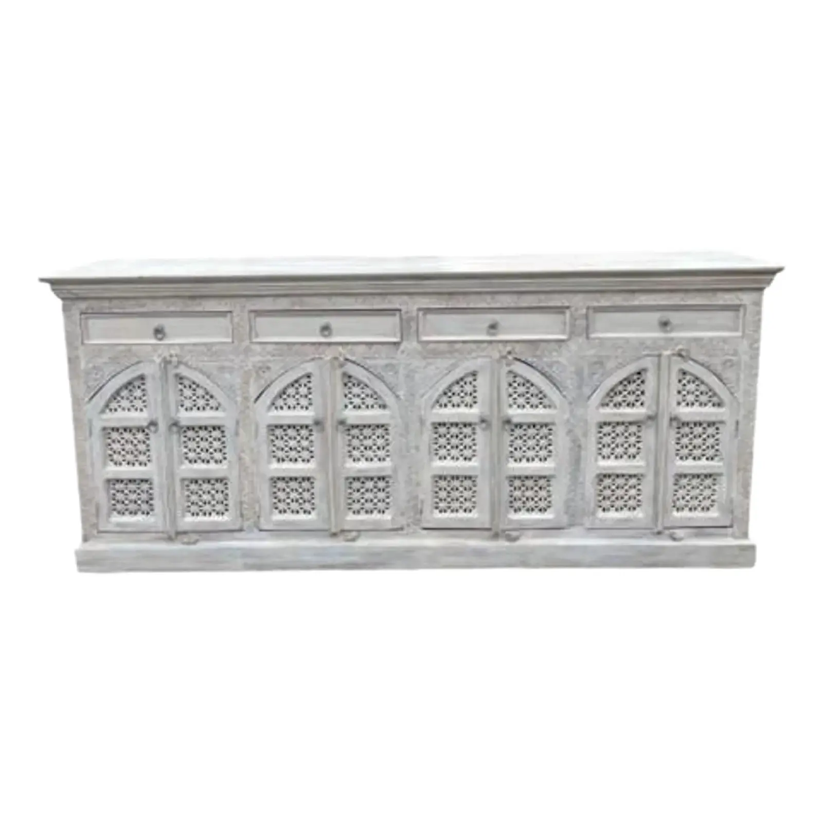 Whitewashed Gothic Credenza