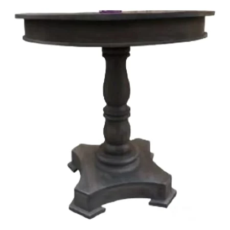 Rustic Round Parlor Lamp Table