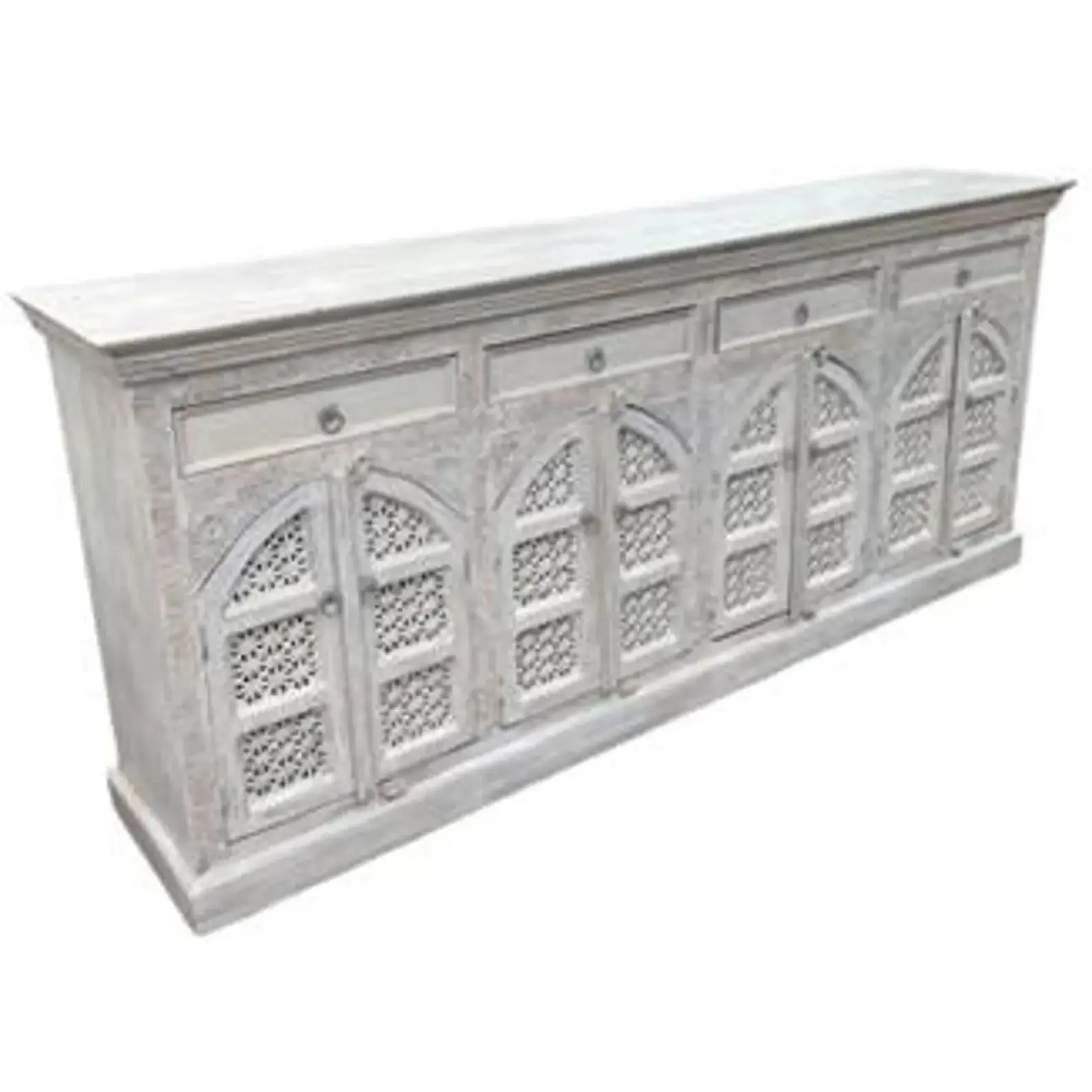 Whitewashed Gothic Credenza - Image 2