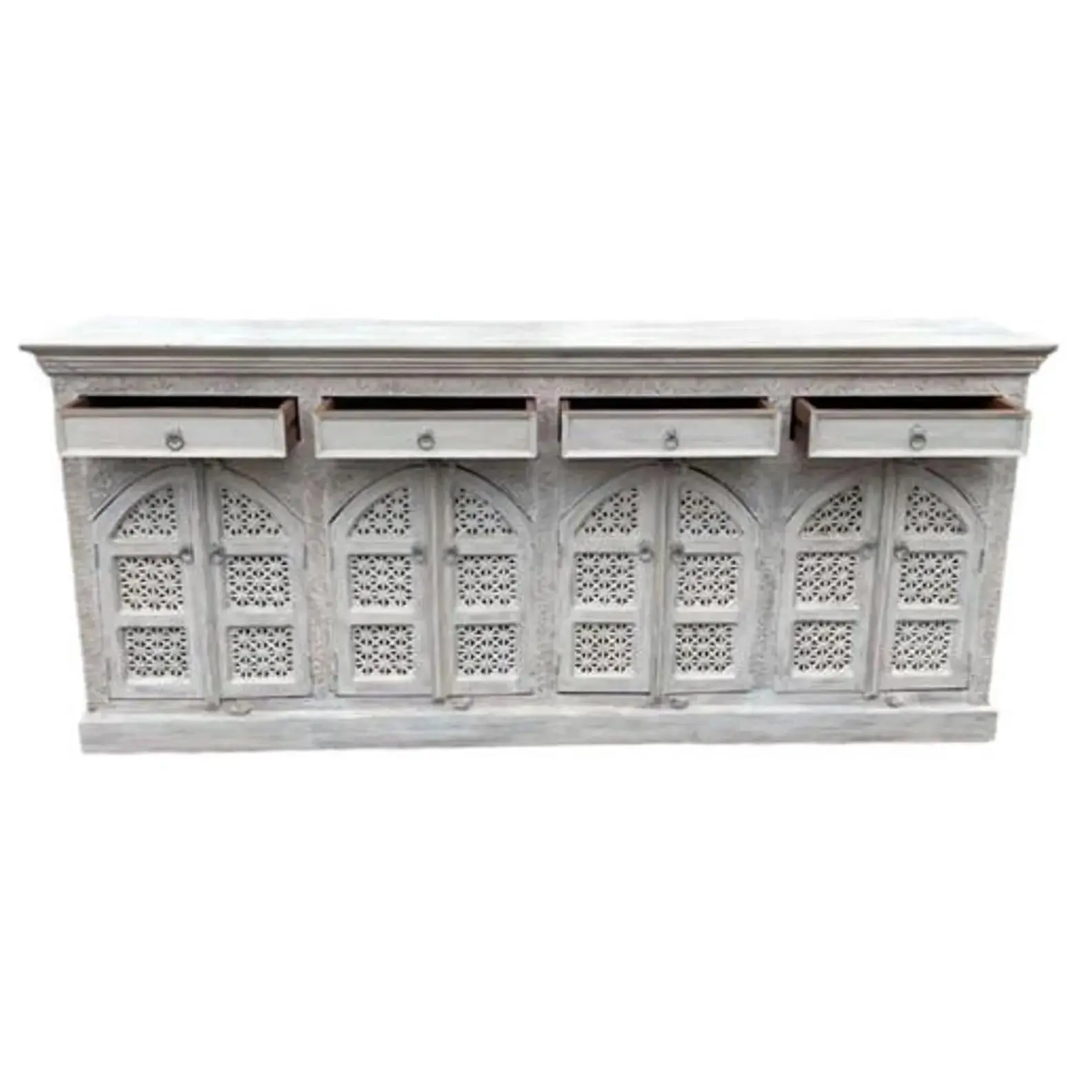 Whitewashed Gothic Credenza - Image 5
