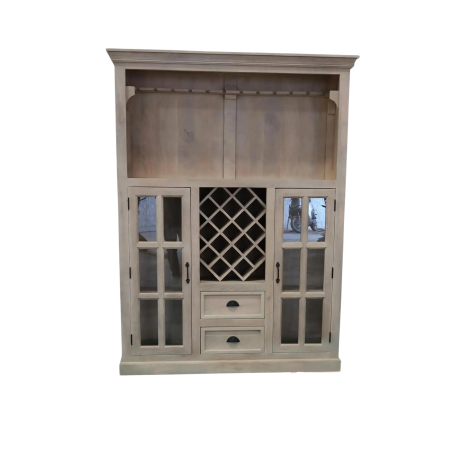 Cape Cod Mango Wood Wine Bar Cabinet