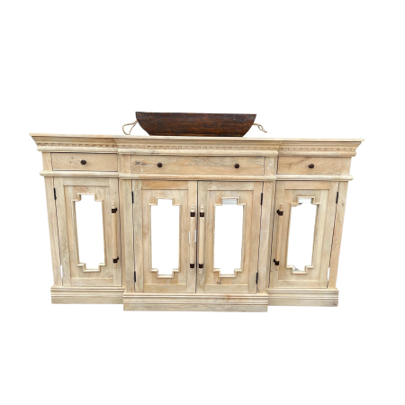 Coastal Mirror Door Credenza