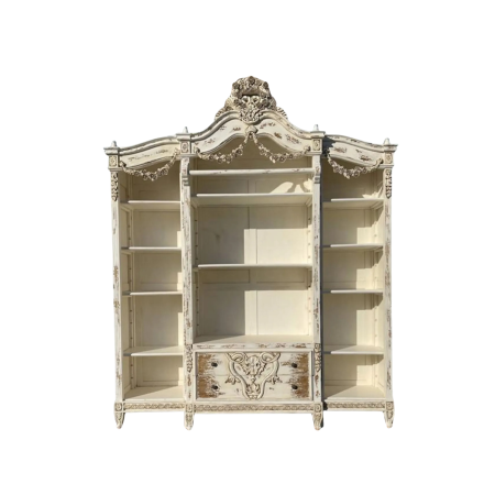 Country French Mahogany Bookcase Hutch