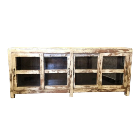 Farmhouse Sliding Glass Door Media Console