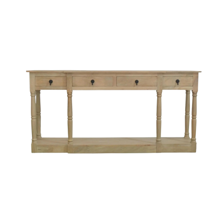 Modern Coastal 4 Drawer Breakfront Console Table