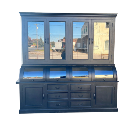 Farmhouse Black Hutch Cabinet