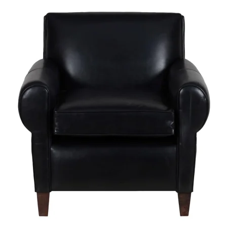 Classic Black Leather Club Armchair