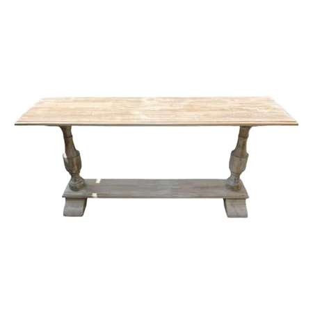 Coastal Double Pedestal Console Table