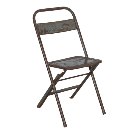 Set of 4 Rustic Folding Metal Dining Chair