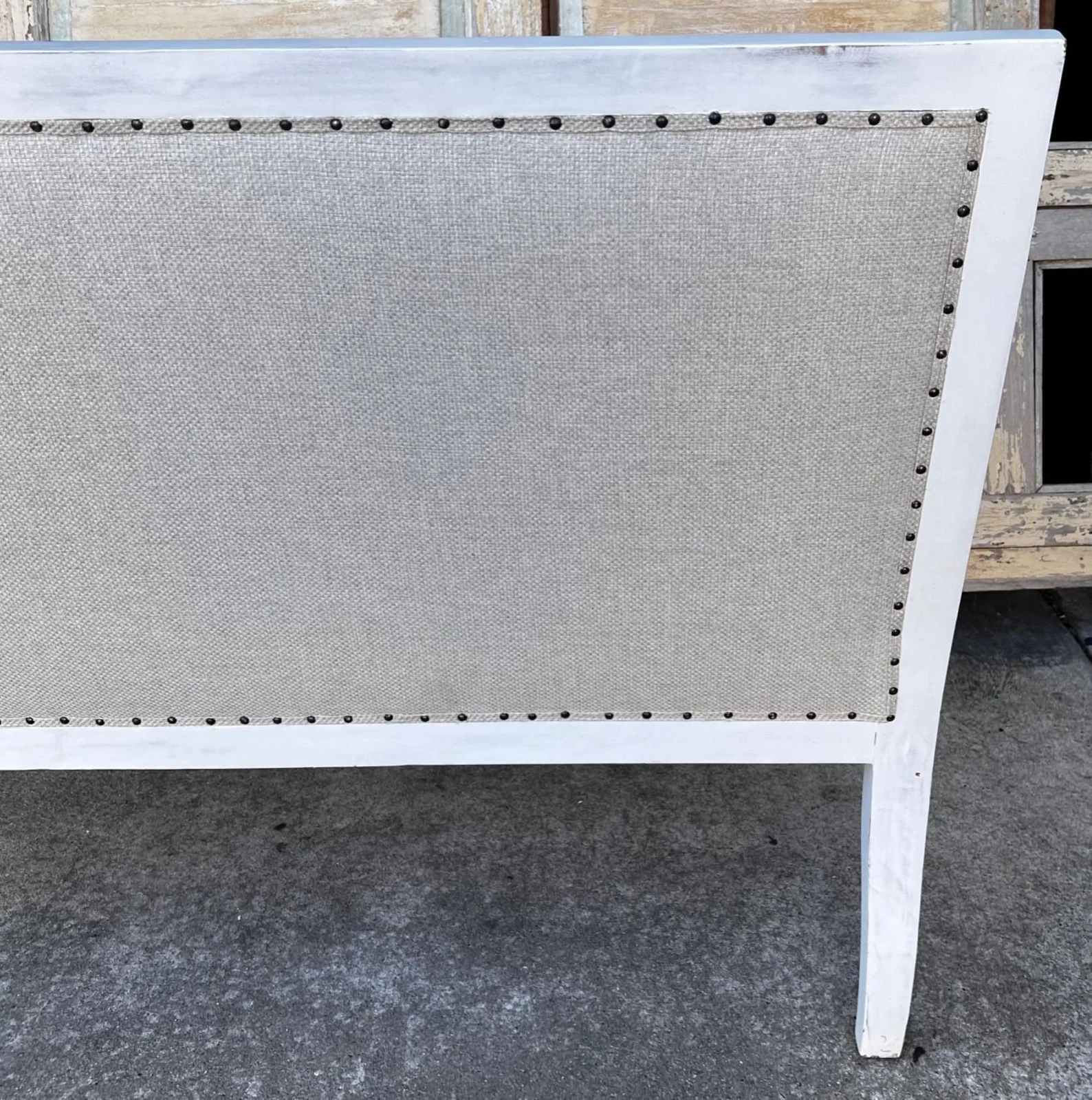 French Country High Back Tufted Settee - Image 5