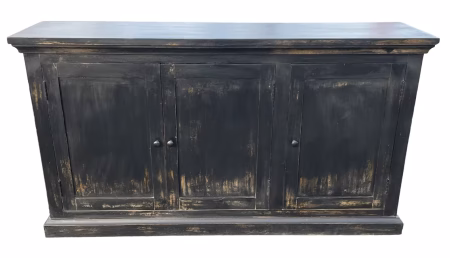 Old Farmhouse Distressed Black Entryway Console
