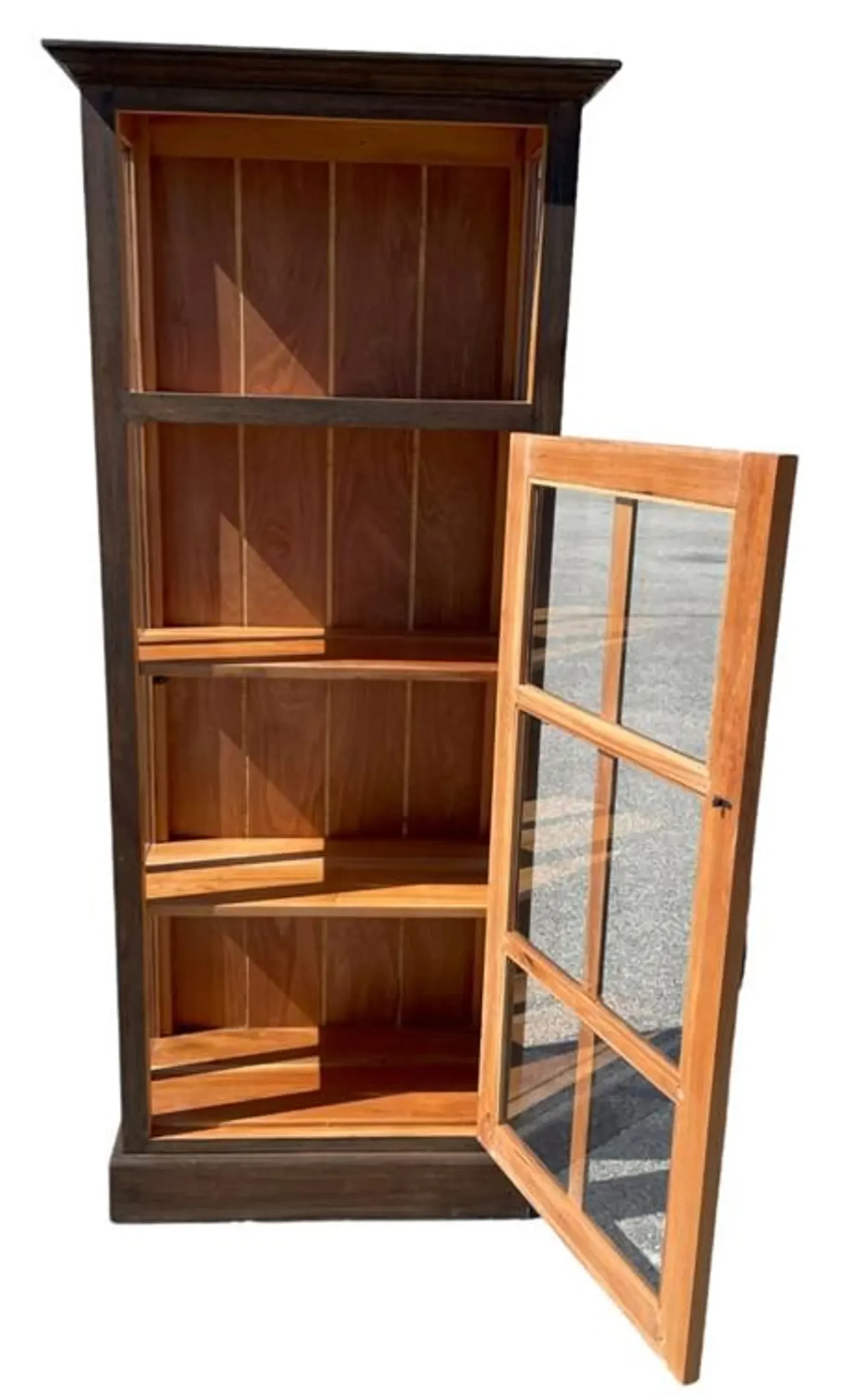 Rustic Wood 4 Shelf Bookcase - Image 4