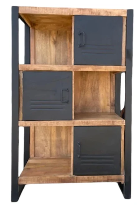 Live Edge Industrial Mango Wood Bookcase