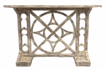 Solid Acacia Wood Tall Carved Console Sofa Table