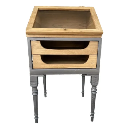 Industrial Teak Shadow Box Cabinet