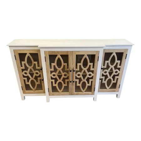 Modern Farmhouse Mango Wood White 2-Tone Credenza