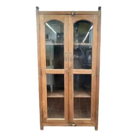 Old Farmhouse Reclaimed Tall Glass Door Bookcase