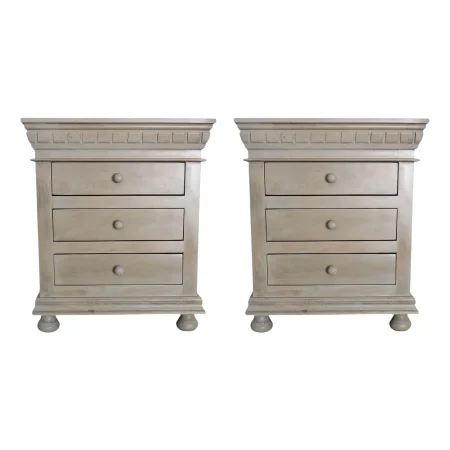 Pair of French Country 3-Drawer Nightstands