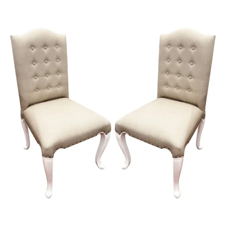 Pair of French Country High Back Tufted Chairs