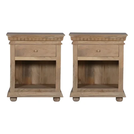 Pair of French Country Open Shelf Nightstands