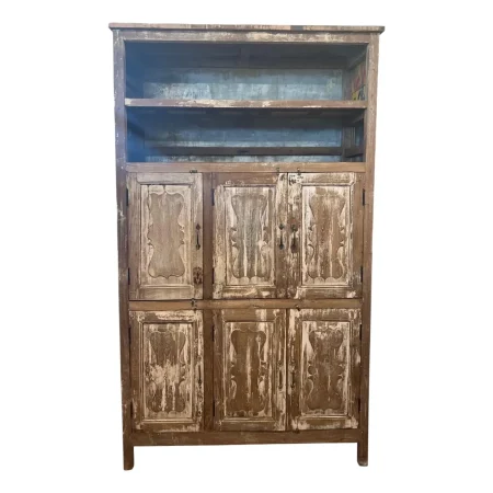 Reclaimed Old Tin Rustic Mango Wood Farmhouse Cupboard