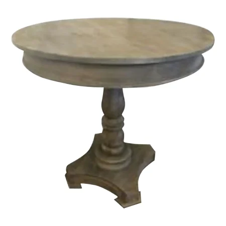 Rustic Round Parlor Lamp Table
