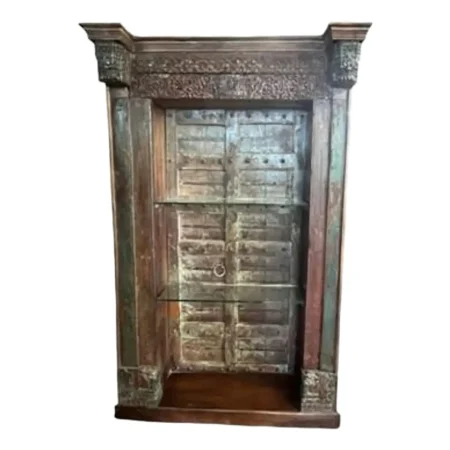 Solid Wood With Glass Shelf Bookcase