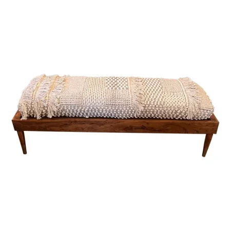 Upholstered Macrame Dining Table Bench