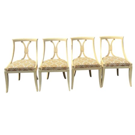 Vintage Regency Mid Century Modern Set of 4 Dining Chairs