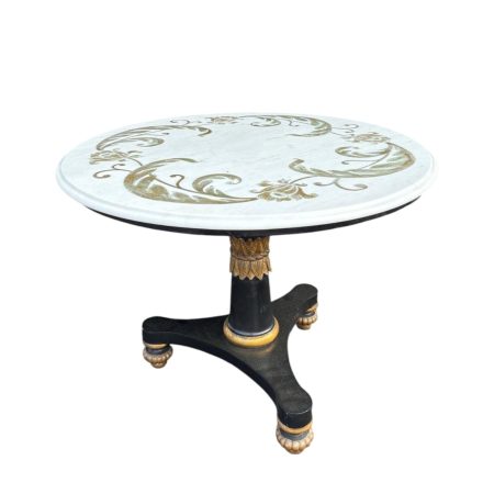 Neoclassical Empire Marble Top Pedestal Table