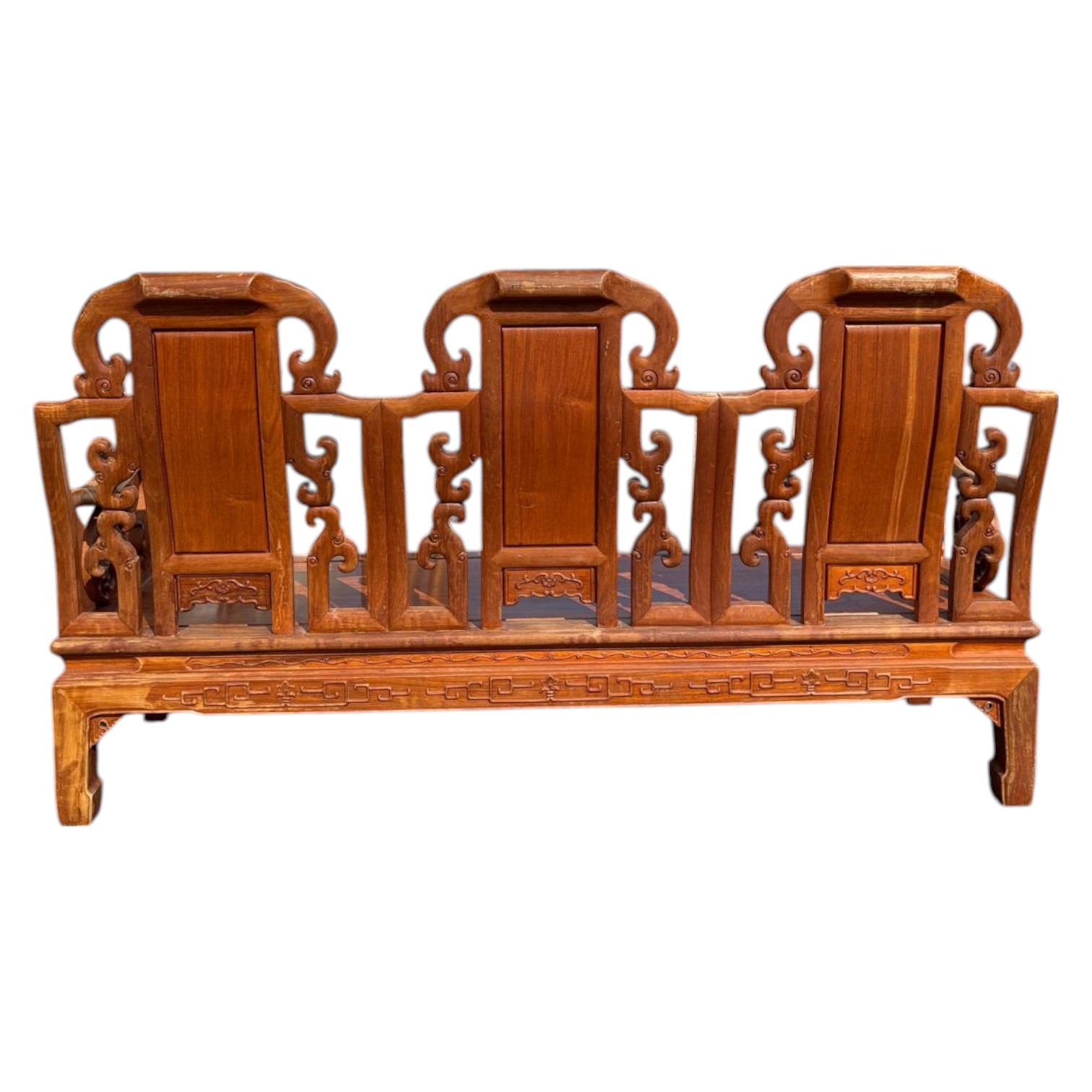 Asian Teak & Rosewood Antique Sofa Bench - Image 5