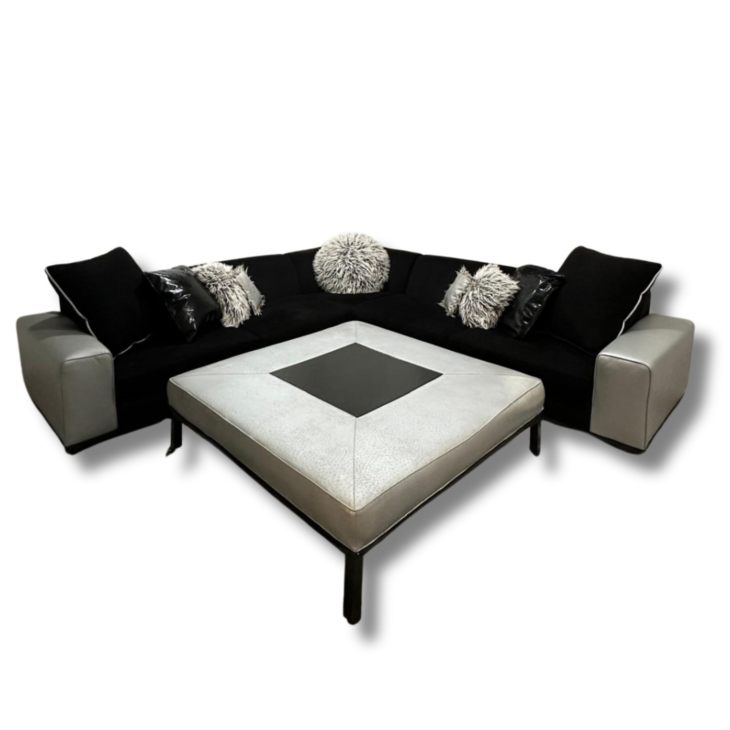 Mid-Century Modern Sectional L-Shape Sofa