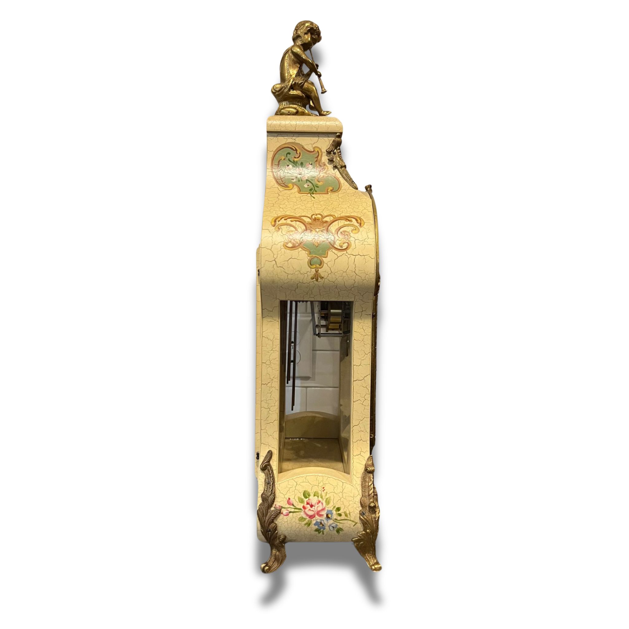 Vintage-Tiffany Mantle Shelf Clock Franz Hermle 30" Made in Italy 1978 - Image 4