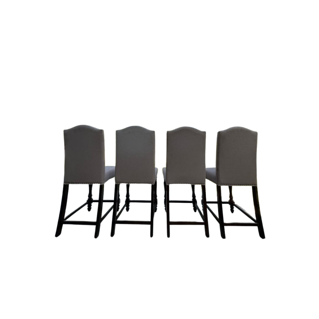 Counter Height Dining Set - Solid Wood Table with 4 Upholstered Chairs - Image 4