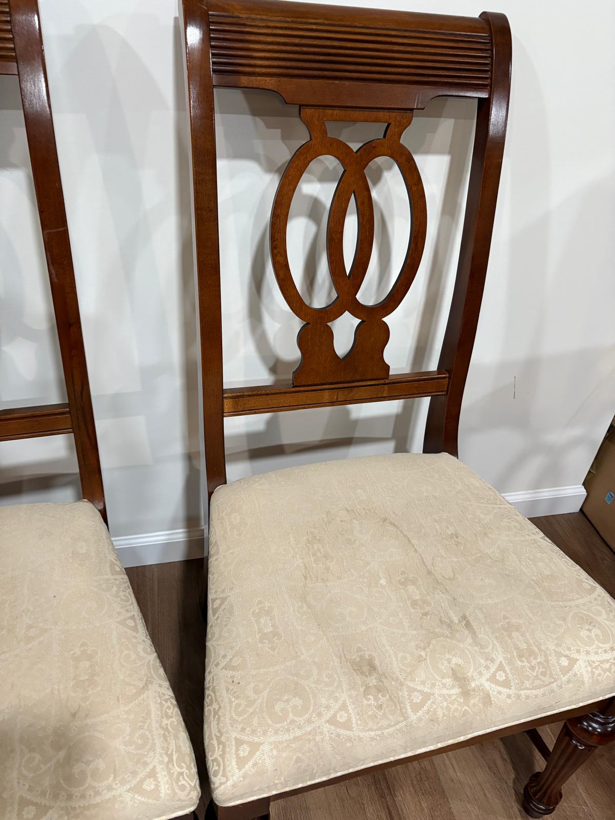 Set of 8 Traditional Dining Chairs with Custom Upholstery - Image 5