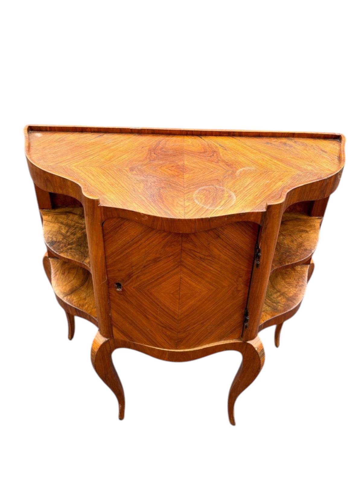 Solid Walnut Pie Shape Accent Table - Image 3