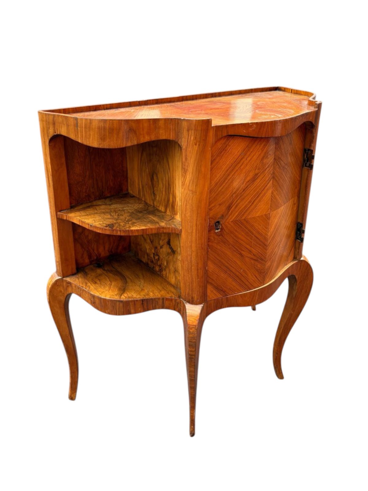 Solid Walnut Pie Shape Accent Table - Image 2