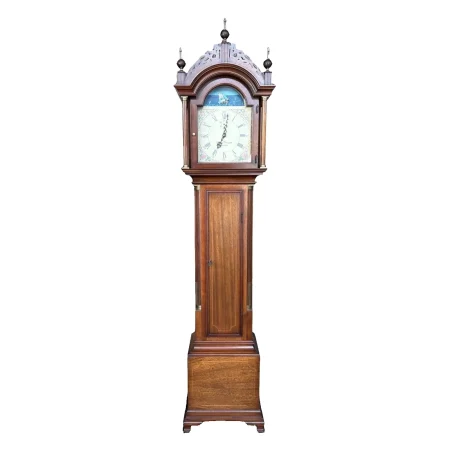 Colonial Aaron Willard Mahogany Grandfather Clock