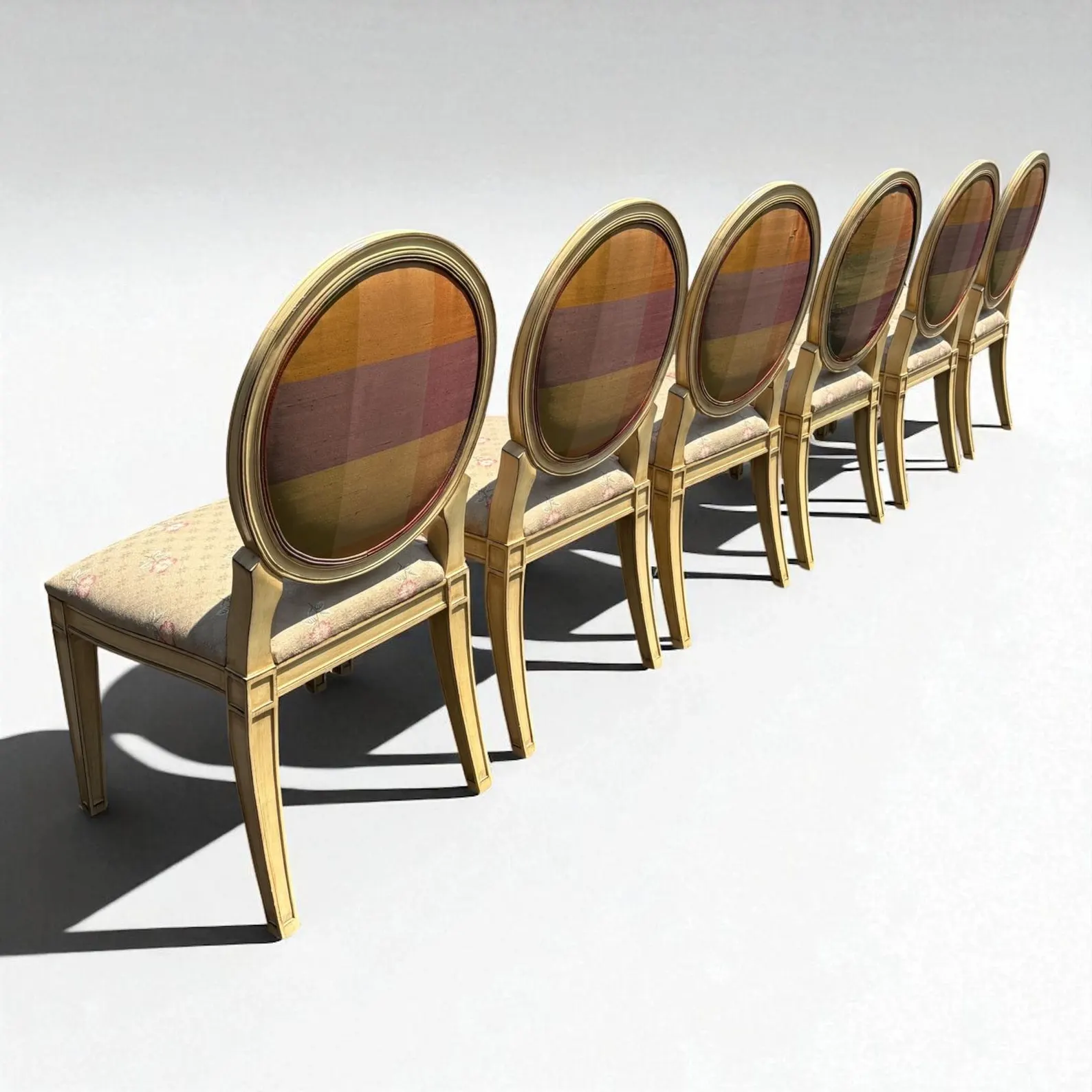 Set of Six Louis XVI Style Oval-Back Dining Chairs - Image 6