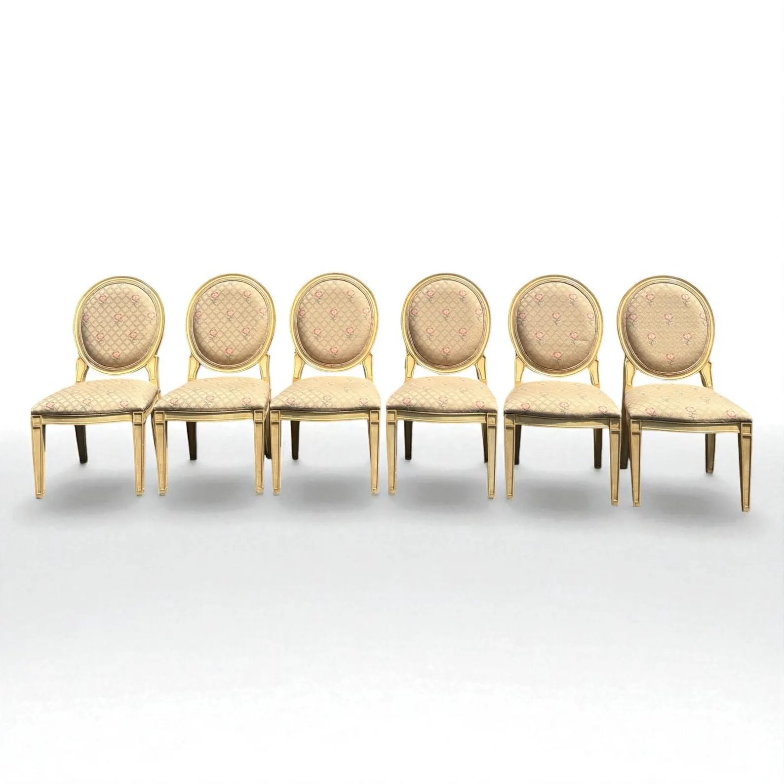 Set of Six Louis XVI Style Oval-Back Dining Chairs - Image 3