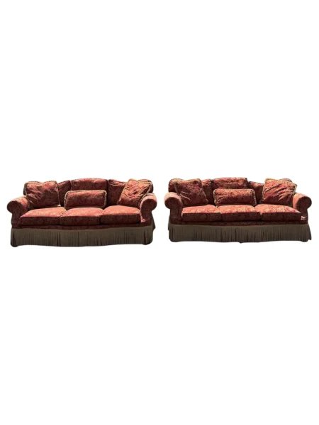 Matching Pair of Vintage Hollywood Regency Style Sofas